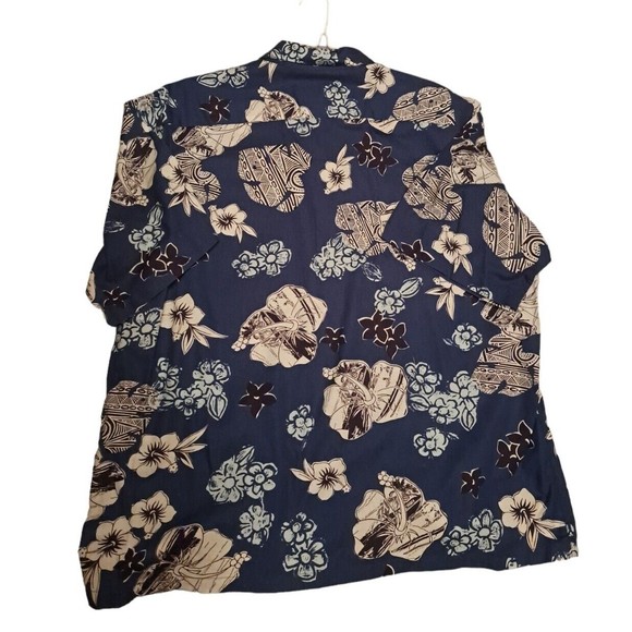 Joe Kealoha Reyn Spooner Men's Hawaiian Shirt Blue Floral - Picture 3 of 11
